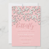 Whimsical Butterfly Kristall Girl Baby Dusche Einladung (Vorderseite)