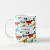 Whimsical Butterfly Pattern Original Naturskunst Kaffeetasse (Links)