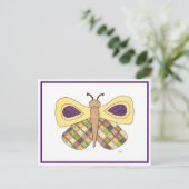 Whimsical Butterfly Postcard Postkarte (Stehend Vorderseite)
