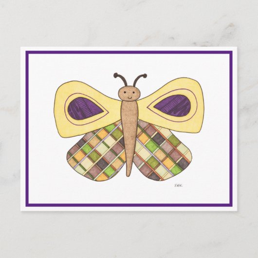 Whimsical Butterfly Postcard Postkarte (Vorderseite)