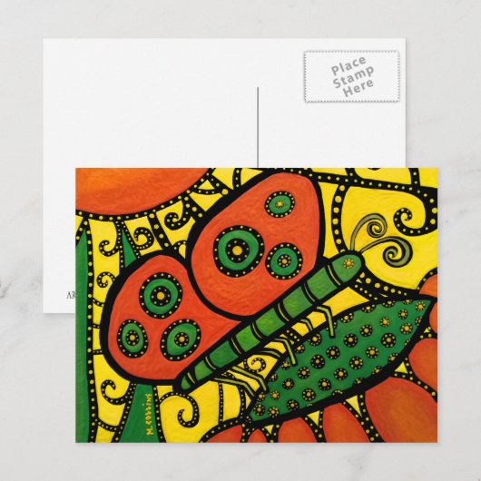 Whimsical Butterfly Postkarte (Vorne/Hinten)