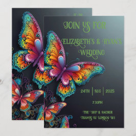 Whimsical Butterfly Romance Hochzeit Einladung