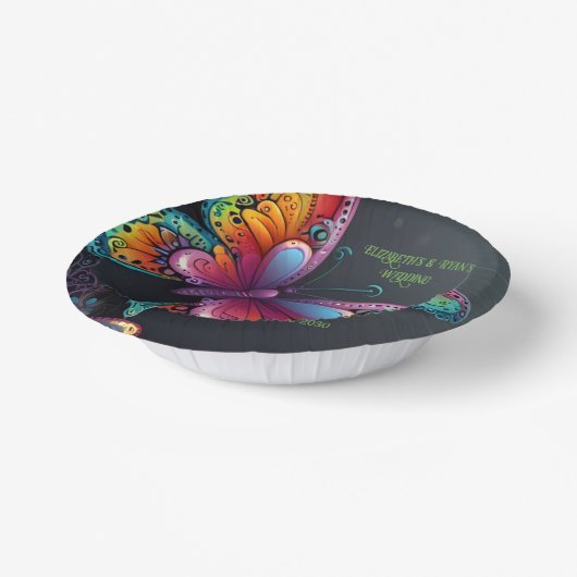 Whimsical Butterfly Romance Hochzeit Einladung Pappteller (Gewinkelt)