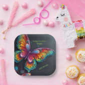 Whimsical Butterfly Romance Hochzeit Einladung Pappteller (Party)