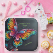 Whimsical Butterfly Romance Hochzeit Einladung Pappteller (Party)