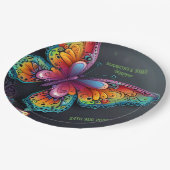 Whimsical Butterfly Romance Hochzeit Einladung Pappteller (Schrägansicht)