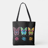 Whimsical Butterfly Symphony: Lebhafte Farben Tasche (Rückseite)