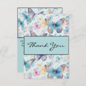 Whimsical Butterfly Wedding Dankeskarte (Vorne/Hinten)
