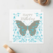 Whimsical Butterfly zum Geburtstag Mitteilungskarte (Vorderseite/Rückseite Beispiel)