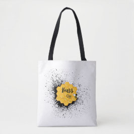 Whimsical "Buzz Off" Bee Tote Bag Tasche