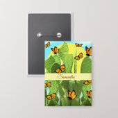 Whimsical Cactus And Butterflies Button (Vorderseite/Rückseite)