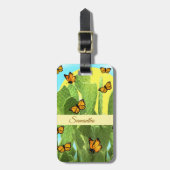 Whimsical Cactus And Butterflies Gepäckanhänger (Vorderseite vertikal)