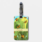 Whimsical Cactus And Butterflies Gepäckanhänger (Rückseite vertikal)