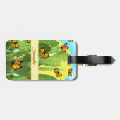 Whimsical Cactus And Butterflies Gepäckanhänger (Rückseite horizontal)
