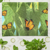 Whimsical Cactus And Butterflies Geschirrtuch (Gefaltet)
