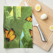 Whimsical Cactus And Butterflies Geschirrtuch (Viertel Falte)