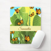 Whimsical Cactus And Butterflies Mousepad (Mit Mouse)