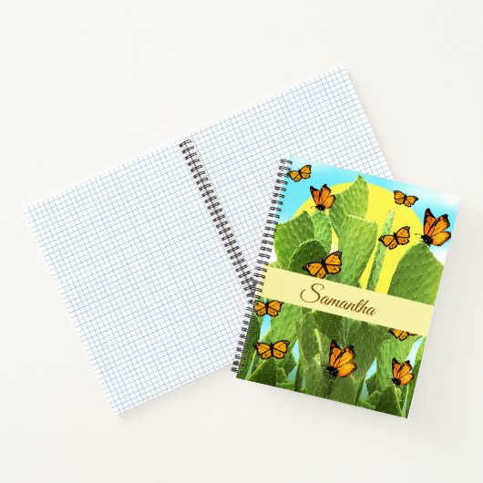 Whimsical Cactus And Butterflies Notizblock (Innenseite)
