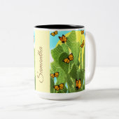 Whimsical Cactus And Butterflies Zweifarbige Tasse (VorderseiteRechts)