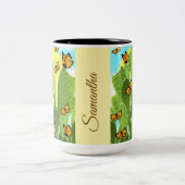 Whimsical Cactus And Butterflies Zweifarbige Tasse (Mittel)