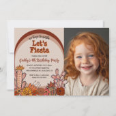 Whimsical Cactus Blume Retro Fiesta Kind Geburtsta Einladung (Vorderseite)