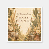 Whimsical Cactus Boho Babyparty Serviette (Vorderseite)