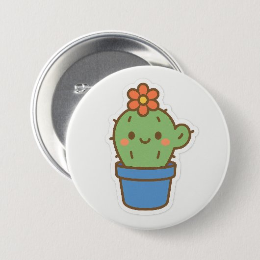 Whimsical Cactus Button (Vorne & Hinten)