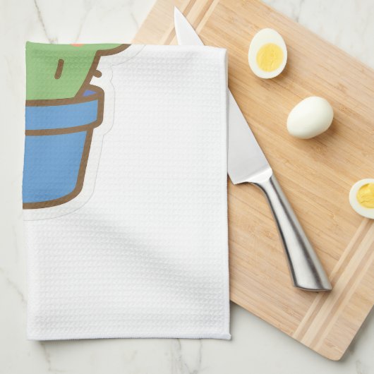 Whimsical Cactus Geschirrtuch (Viertel Falte)