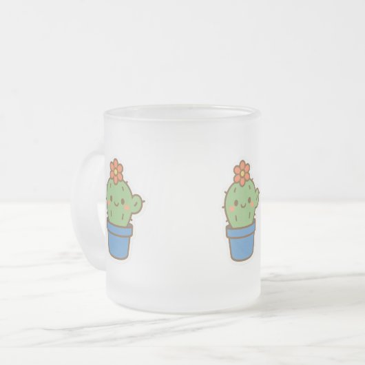 Whimsical Cactus Mattglastasse (Vorderseite Links)