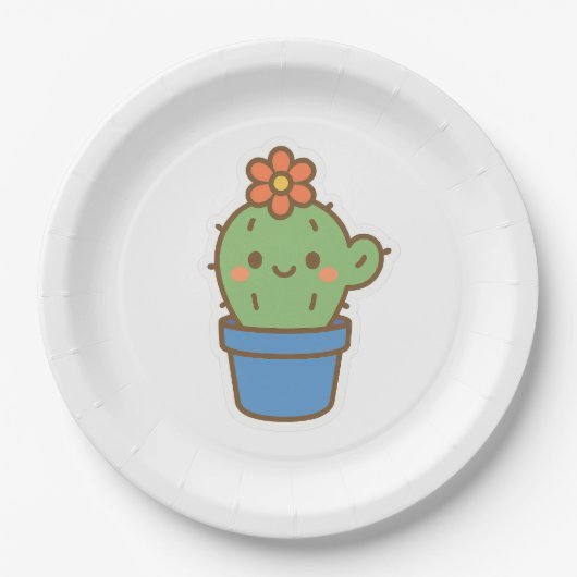 Whimsical Cactus Pappteller (Vorderseite)