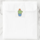 Whimsical Cactus Quadratischer Aufkleber (Tasche)