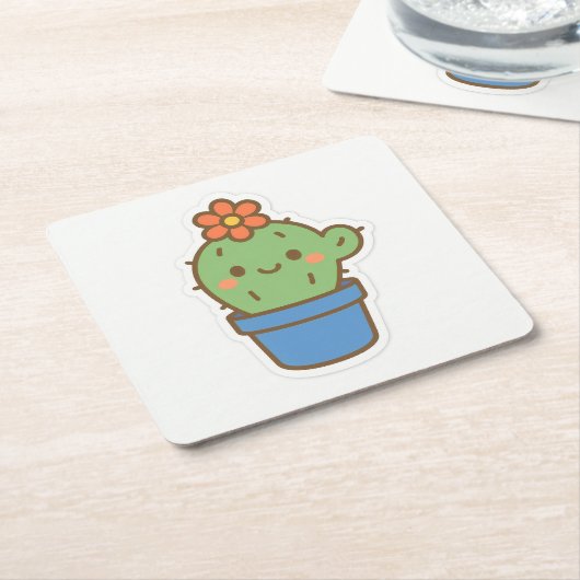 Whimsical Cactus Rechteckiger Pappuntersetzer (angewinkelt)
