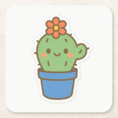 Whimsical Cactus Rechteckiger Pappuntersetzer (Vorderseite)