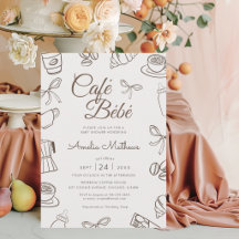Whimsical Cafe Bebe Brown Babyparty 