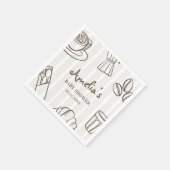 Whimsical Cafe Bebe Stripe Babyparty Serviette (Ecke)