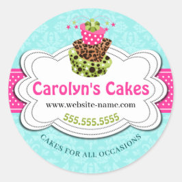 Whimsical Cake Bakery Runder Aufkleber