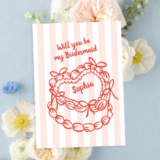 Whimsical Cake Bridesmaid Card