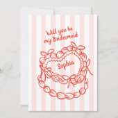 Whimsical Cake Bridesmaid Card (Vorderseite)