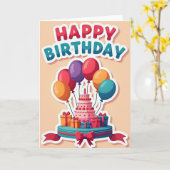 Whimsical Cake Geburtstagskarte Karte (Gelbe Blume)