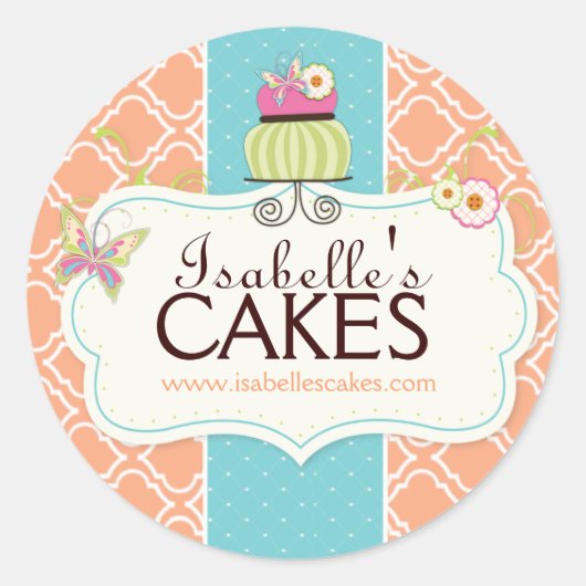 Whimsical Cake Labels Runder Aufkleber (Vorderseite)