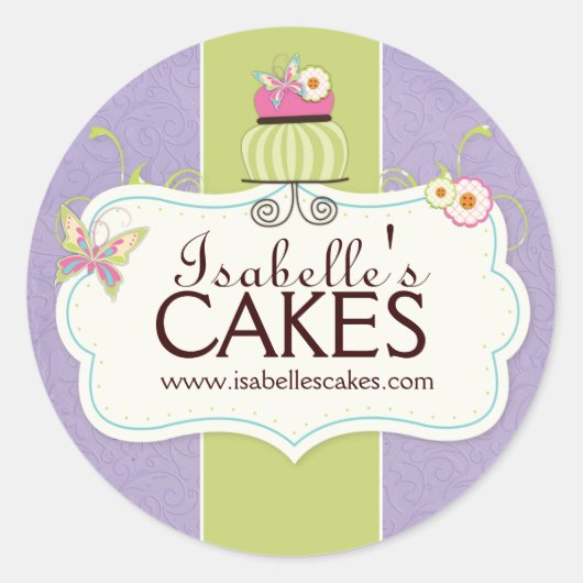 Whimsical Cake Labels Runder Aufkleber (Vorderseite)