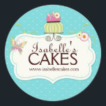 Whimsical Cake Labels Runder Aufkleber<br><div class="desc">Whimsical Cake Labels entworfen von Colorful Designs Inc,  Copyright 2013.</div>