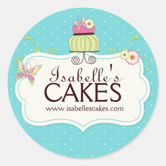Whimsical Cake Labels Runder Aufkleber (Vorderseite)