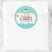 Whimsical Cake Labels Runder Aufkleber (Tasche)