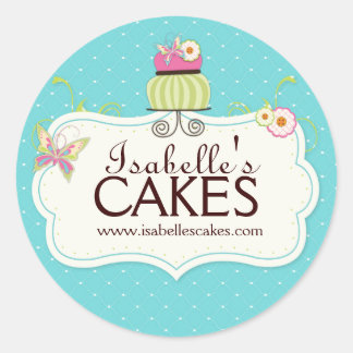Whimsical Cake Labels Runder Aufkleber