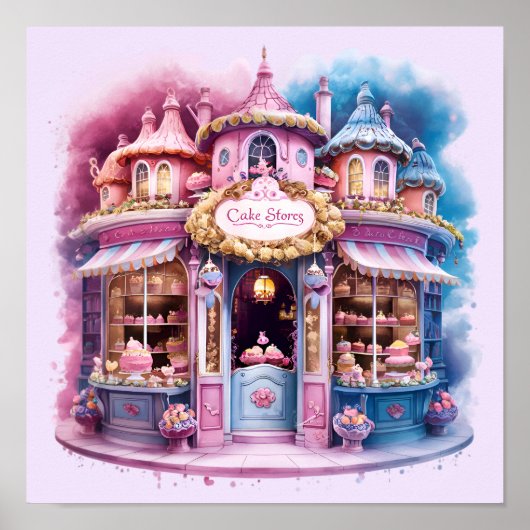Whimsical Cake Shop meine kleinen Princess Cakes Poster (Vorne)