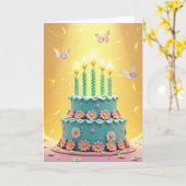 Whimsical Cake Wunschkarte Karte (Gelbe Blume)