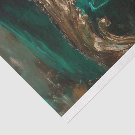 Whimsical Calf auf Emerald Sofa Decoupage Seidenpapier (Ausschnitt)