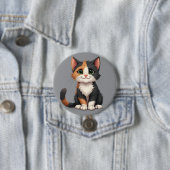 Whimsical Calico Kitten mit Cattitude Button (Beispiel)