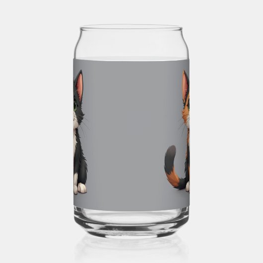 Whimsical Calico Kitten mit Cattitude Dosenglas (Rechts)